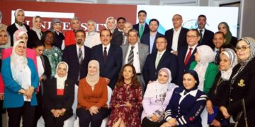 وزير التعليم العالي خلال كلمة ألقتها نيابة عنه د.غادة إسماعيل مدير مركز الإقليم الشمالي للشبكة الإفريقية