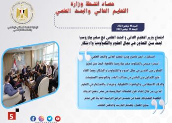 حصاد أنشطة وزارة التعليم العالي والبحث العلمي في أسبوع