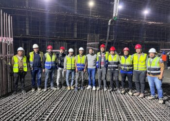 منصات تحتفل بصب أخر مرحلة خرسانية فى أساسات برج بوديا تاور بالعاصمة الإدارية