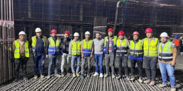 منصات تحتفل بصب أخر مرحلة خرسانية فى أساسات برج بوديا تاور بالعاصمة الإدارية