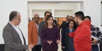وزيرة الثقافة تتفقد مشروع تطوير مجمع الفنون المعاصرة ومكتبة 15 مايو