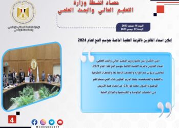 حصاد أنشطة وزارة التعليم العالي والبحث العلمي في أسبوع