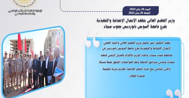 حصاد أنشطة وزارة التعليم العالي والبحث العلمي في أسبوع