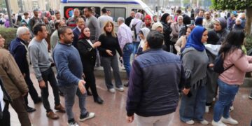 تجربة إخلاء ناجحة بكلية الآداب جامعة عين شمس