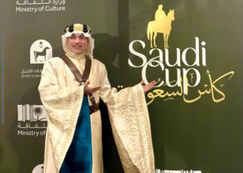 عاطف سندي برعاية من نادي رواد الأزياء في كأس السعودية على ميدان الملك عبدالعزيز للفروسية بمدينة الرياض