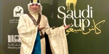 عاطف سندي برعاية من نادي رواد الأزياء في كأس السعودية على ميدان الملك عبدالعزيز للفروسية بمدينة الرياض