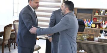 رئيس جامعة الفرات الأوسط التقنية يستقبل النائب أحمد مجيد متعب الشرماني