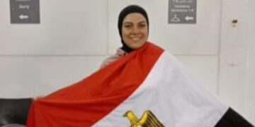 بطله مصر الحاصله على المركز الثالث بالميداليه البرونزيه من المغرب