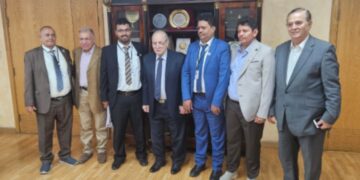 زيارة قطاع المقاولين والموردين  اليمني للإتحاد المصري للبناء والتشييد واتحاد المقاولين العرب بشأن إعادة إعمار اليمن
