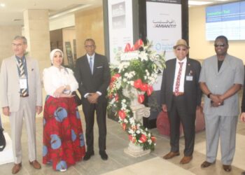 Mr tola at Big 5  Construct Egypt with the embassador from Uganda