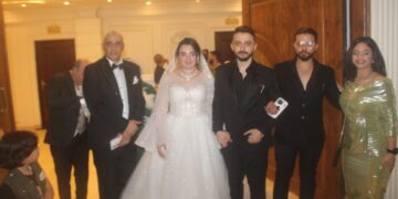 دوللي وأمينة ونجوم الفن في حفل زفاف ابنة محمود عبد الستار