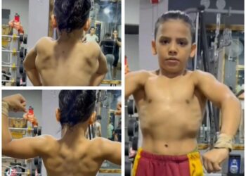 البطل حمزه محمد اصغر بطل كمال اجسام في مصر