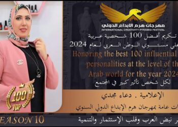 تكريم  الإعلامية دعاء مجدي في الدورة العاشرة لــ  “مهرجان هرم الابداع الدولي