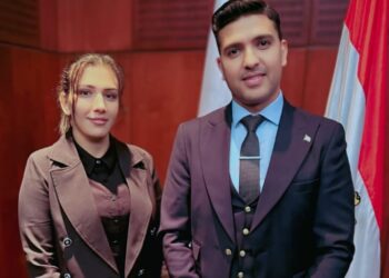 ماريانا ميخائيل  بقاعة نجيب محفوظ داخل مؤسسة الأهرام العريقة