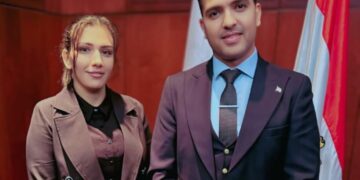ماريانا ميخائيل  بقاعة نجيب محفوظ داخل مؤسسة الأهرام العريقة