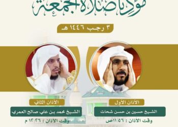 رئاسة الشؤون الدينية تُعلن أسماء مؤذني صلاة الجمعة بالحرمين الشريفين