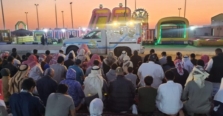 هيئة الأمر بالمعروف بمحافطة الأحساء تفعل المصلى المتنقل في مهرجان شتوية العيون