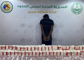 حرس الحدود بمنطقة عسير يقبض على مخالف لنظام أمن الحدود لتهريبه (32,700) قرص خاضع لتنظيم التداول الطبي