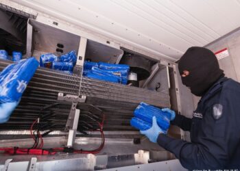 “الزكاة والضريبة والجمارك” بميناء جدة الإسلامي تحبط محاولة تهريب أكثر من 46 كيلوجرام من “الكوكايين” مُخبأة في إرسالية “دجاج مجمّد”