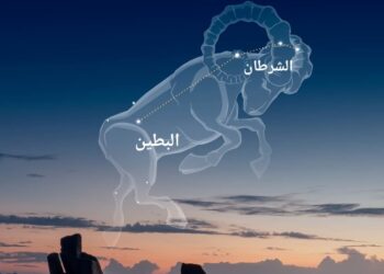 طلوع منزلة “الشرطان” من الجهة الشرقية فجرا  ابتداءا من 12 مايو وبداية حساب طوالع المنازل القمرية.