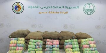 حرس الحدود بمنطقة عسير يحبط تهريب (375) كيلوجرامًا من نبات القات المخدر