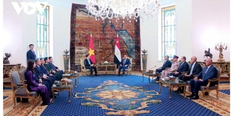 رئيس جمهورية فيتنام يصدر بيانًا صحفيًا عقب اجتماعه مع رئيس وزراء جمهورية مصر