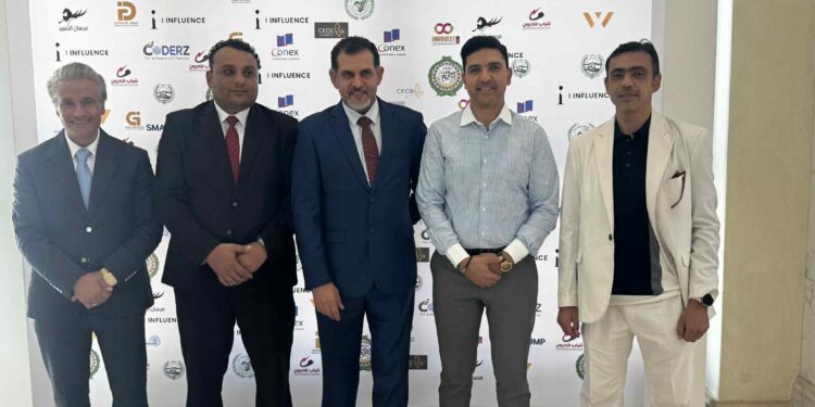 معتز كمال يلقي كلمته في قمة الاستثمار والابتكار العربي التي استضافتها العاصمة الأردنية عمّان، برعاية جامعة الدول العربية،