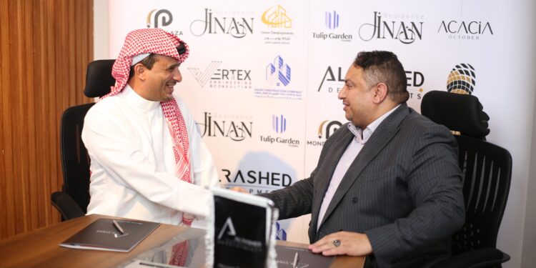 نجاح مراسم توقيع شراكة استراتيجية وطنية بين الراشد للتطوير العقاري و الشيخ جابر بن سعيد الحربي لتنفيذ مشروع “JINAN”