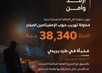 ” زاتكا” في مطار الملك خالد تُحبط محاولة تهريب أكثر من 38 ألف حبة من مادة “الإمفيتامين” المخدر مُخبأة في “طرد بريدي