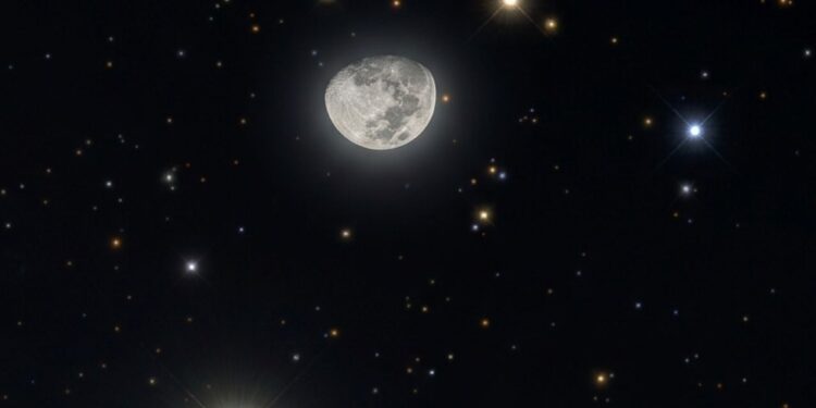 فلكية جدة…  اليوم : قمر رمضان يقترن بالمشتري