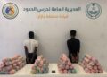 حرس الحدود بمنطقة جازان يقبض على مخالفين لنظام أمن الحدود لتهريبهما (88) كيلوجرامًا من نبات القات المخدر