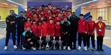 القادسية يحصد 50 ميدالية و4 كؤوس في بطولة المناطق للسباحة