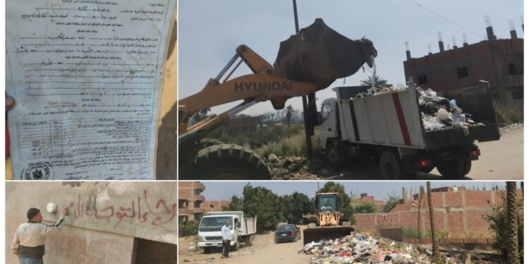 رفع القمامة من محيط دير أبو سيفين بطموه مركز أبو النمرس والتنبيه بإستكمال التصالح