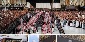 التفاصيل الكاملة لعملية تغيير كسوة الكعبة المشرفة والتي ستكتمل كالعادة مع بزوغ فجر اليوم الاول من السنة الهجرية
