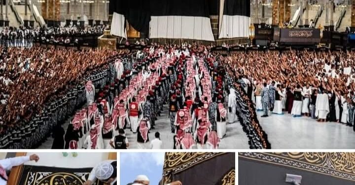 التفاصيل الكاملة لعملية تغيير كسوة الكعبة المشرفة والتي ستكتمل كالعادة مع بزوغ فجر اليوم الاول من السنة الهجرية