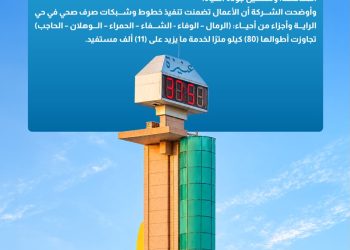 “المياه الوطنية” تنجز مشروعًا للصرف الصحي يخدم أكثر من 11ألف مستفيد بعنيزة